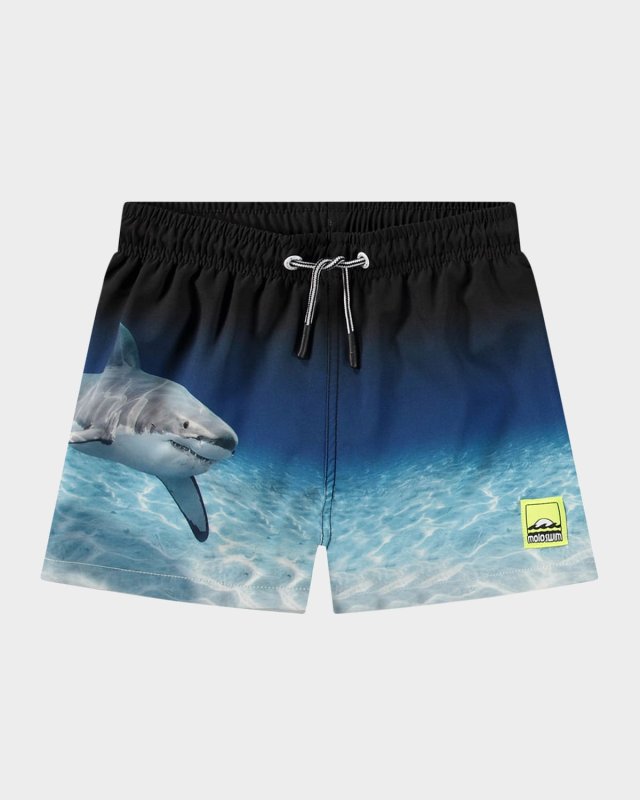 Boy's Niko Printed Swim Shorts, Size 18M-6